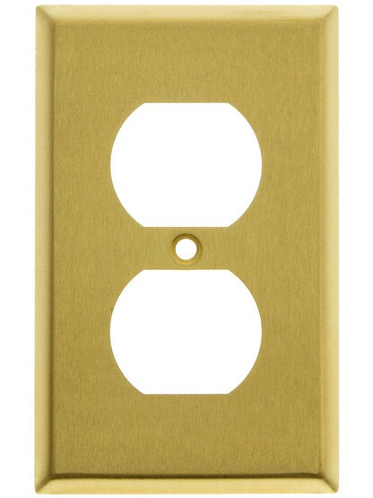 Classic Single Duplex Cover Plate In Satin Brass